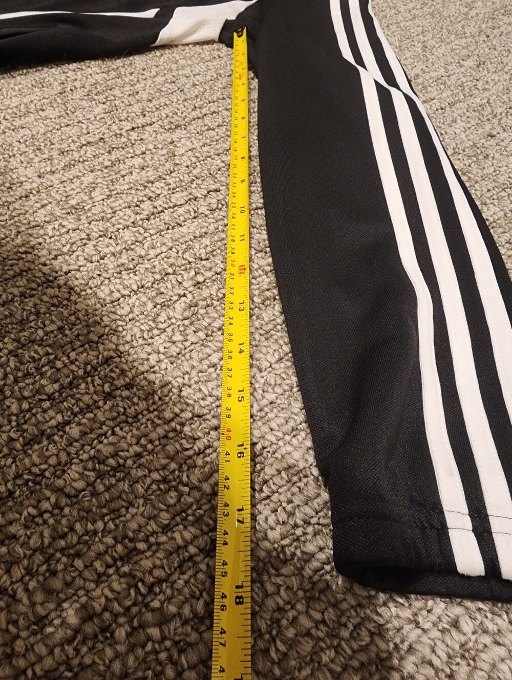 adidas Black Full-Zip Track Jacket with White Stripes - Picture 6 of 8